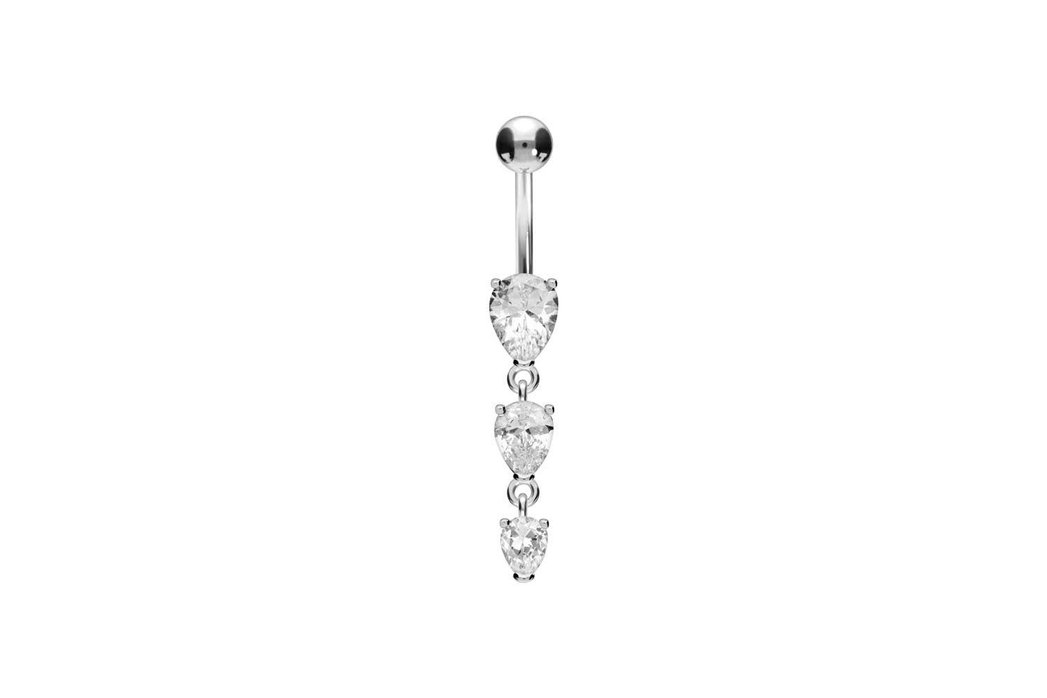 Titan Bananabell mit 925er Silber-Design 3 KRISTALLTROPFEN